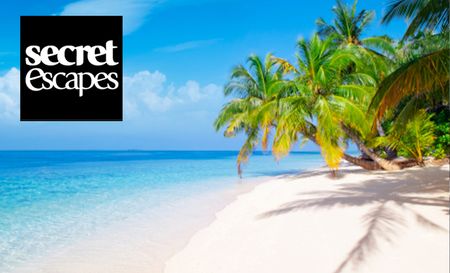secret escapes logo with a picture of the maldives