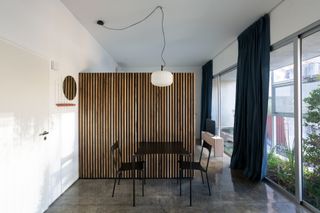 The apartment created for Airbnb rentals which has a darker palette