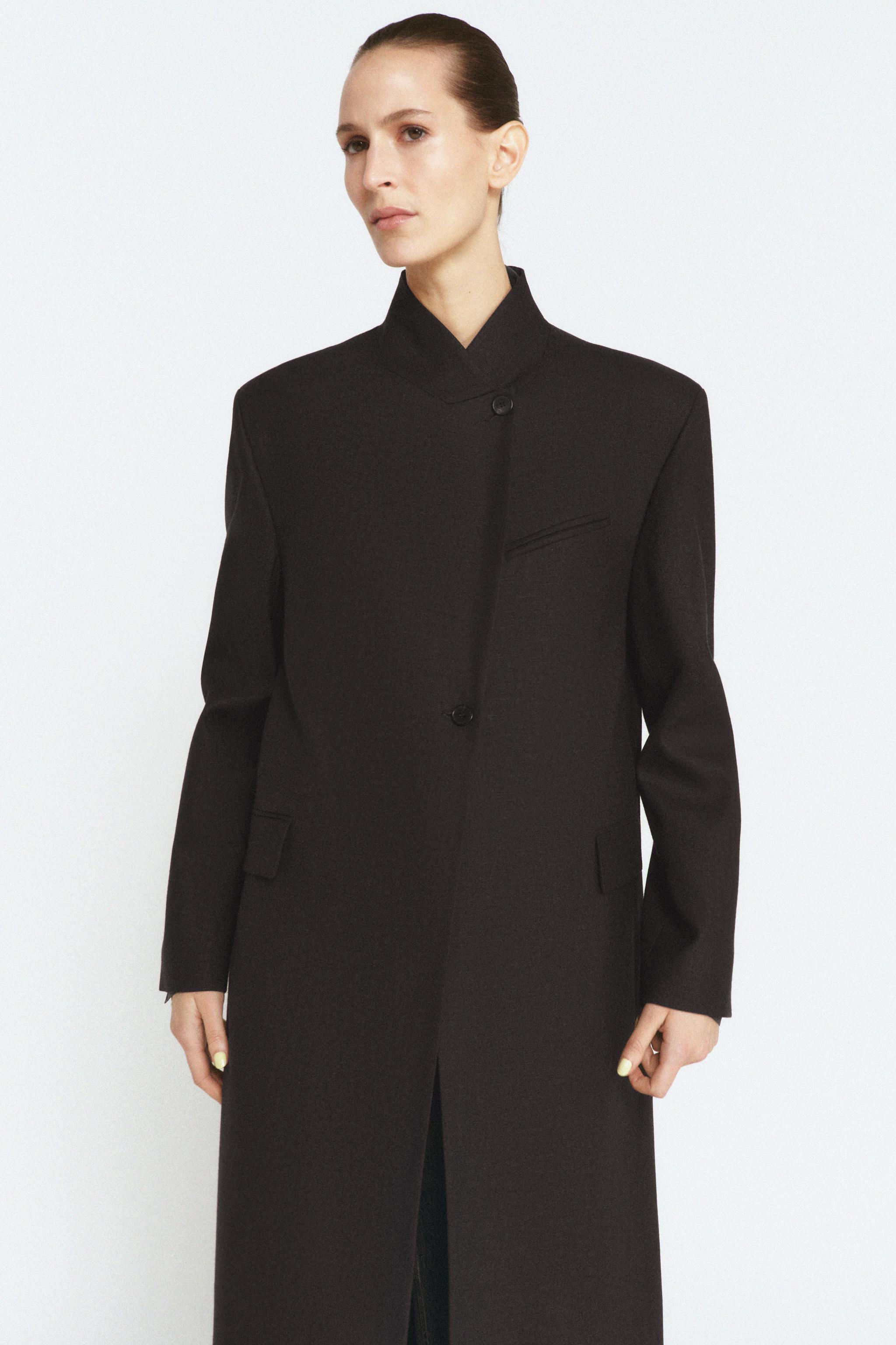 Wool Twill Coat Zw Collection Limited Edition