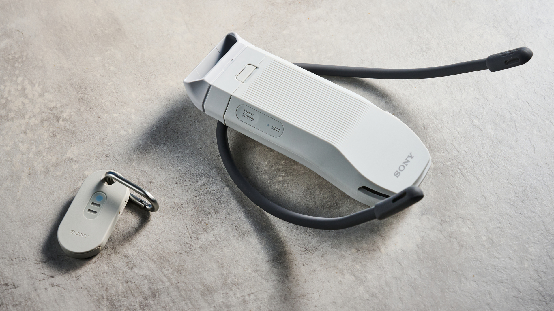 Sony Reon Pocket Pro Plus and sensor photographed on a gray background