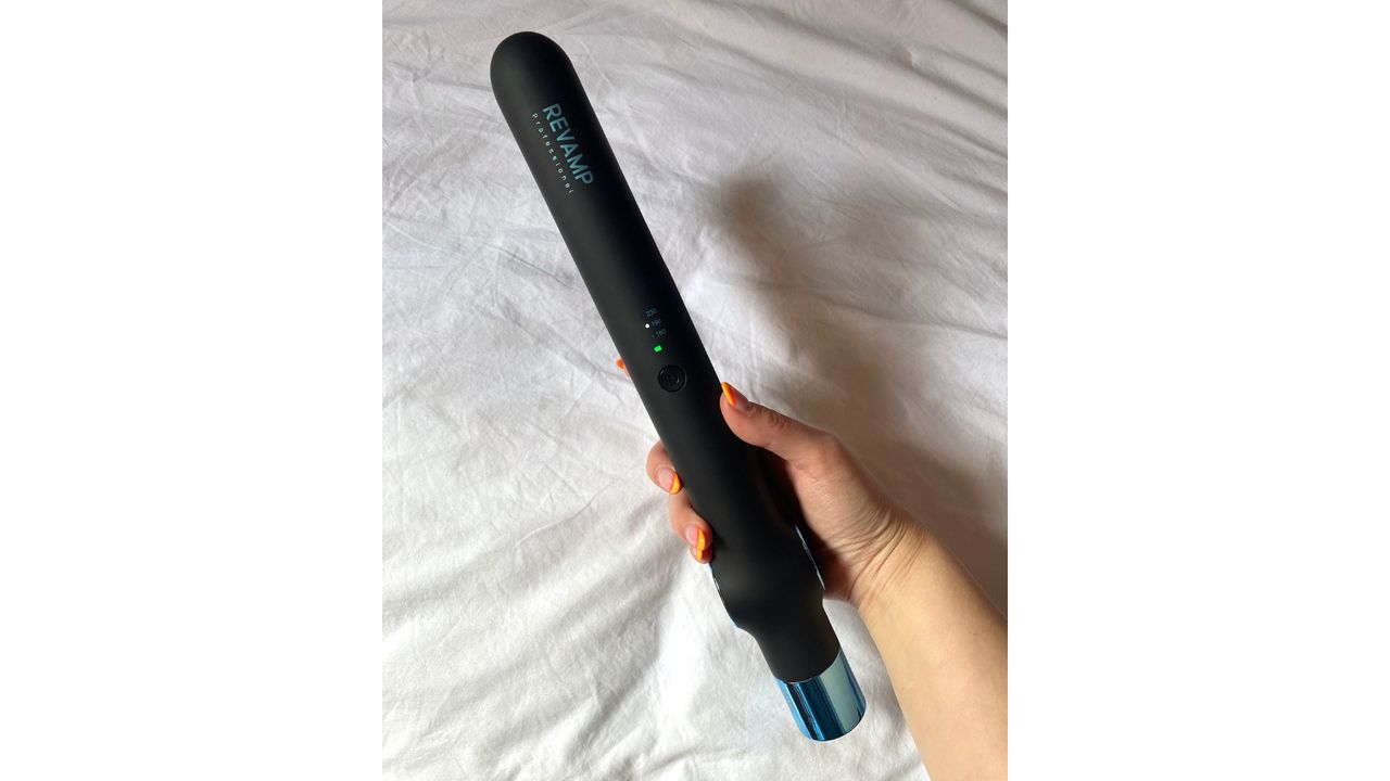 Original image showing handheld close-up of the Revamp iGen Cordless Straighteners