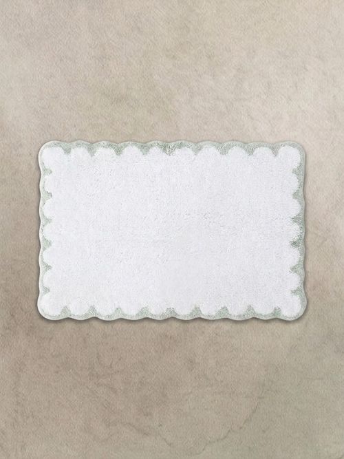 Scallop Detail Cotton Bath Mat