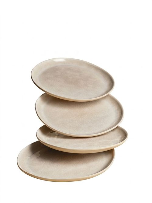 Set of 4 Linen Reactive Picnic Side Plates