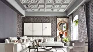 decorative ceiling panels in living room