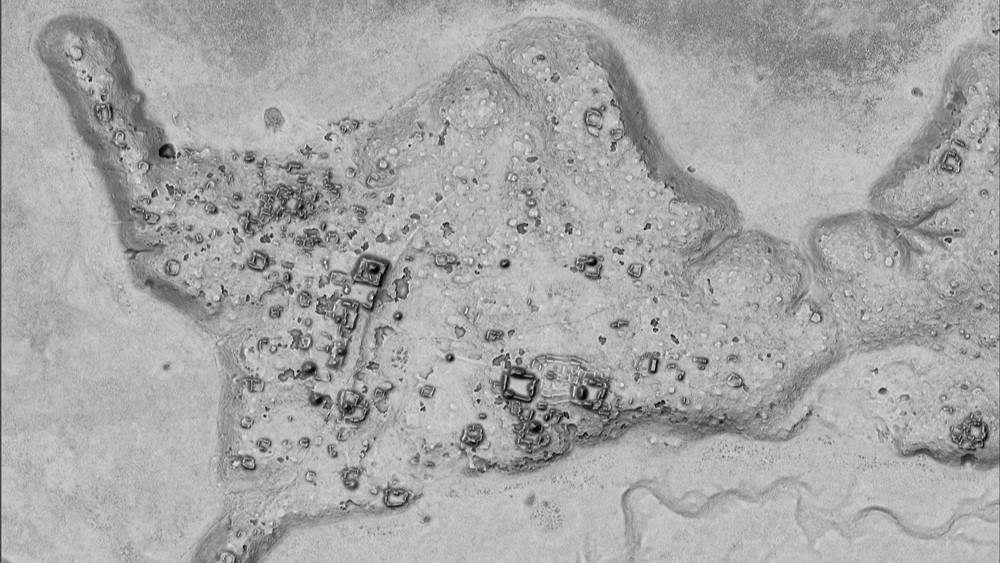 A lidar image of the ancient Maya city Ocomtún.
