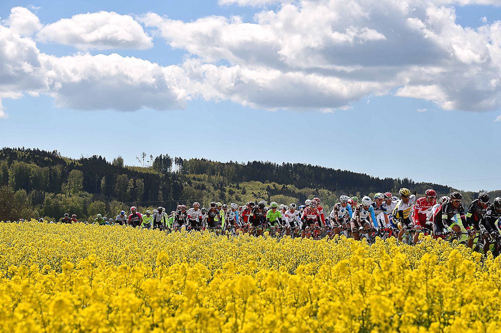 Scenery from along the route of stage 4 at the Tour de Romandie.