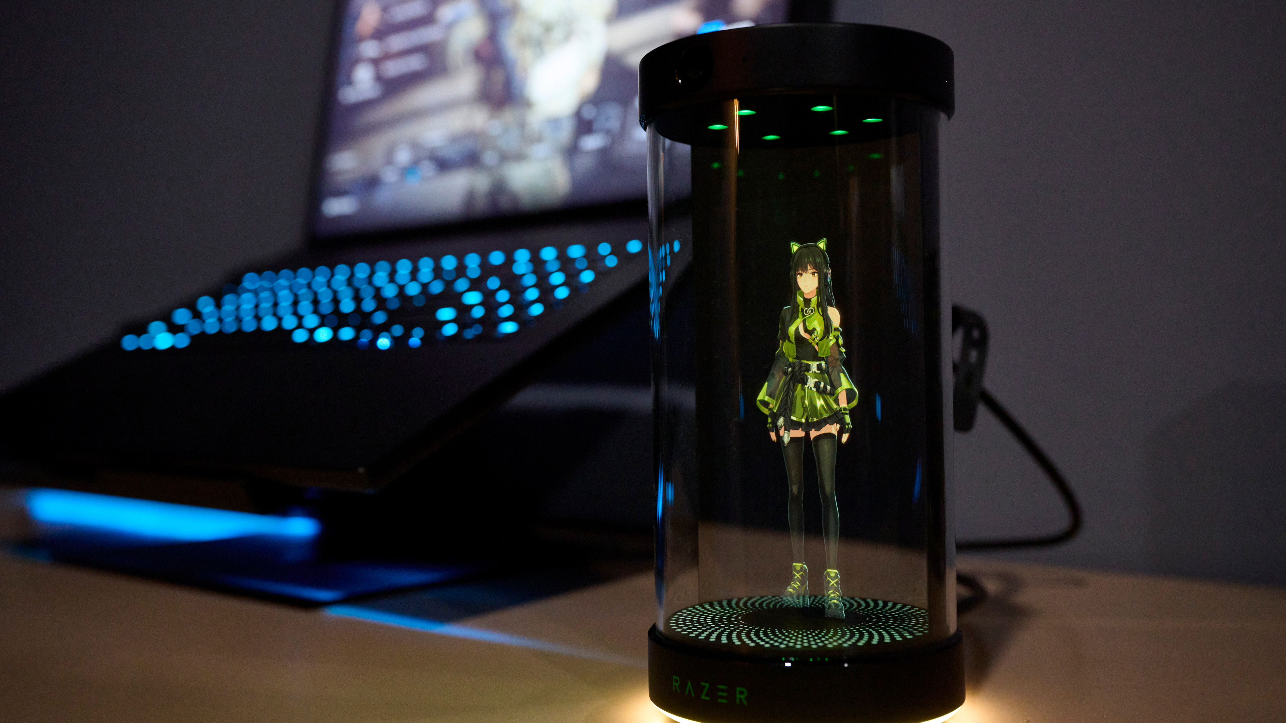 The Razer Inc. Project Ava AI device during the 2026 CES event in Las Vegas, Nevada, US, on Wednesday, Jan. 7, 2026.