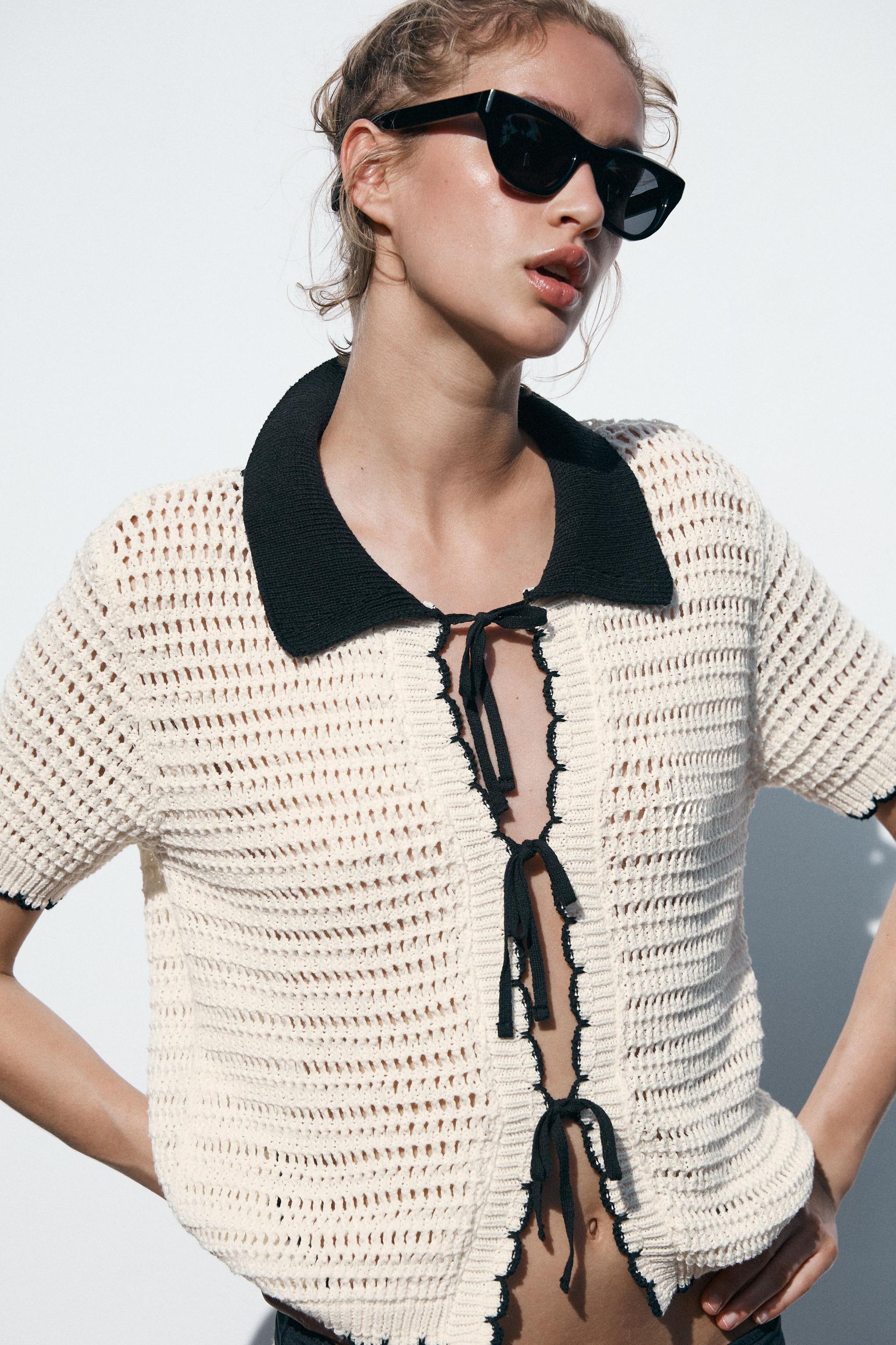 Crochet Polo Collar Top