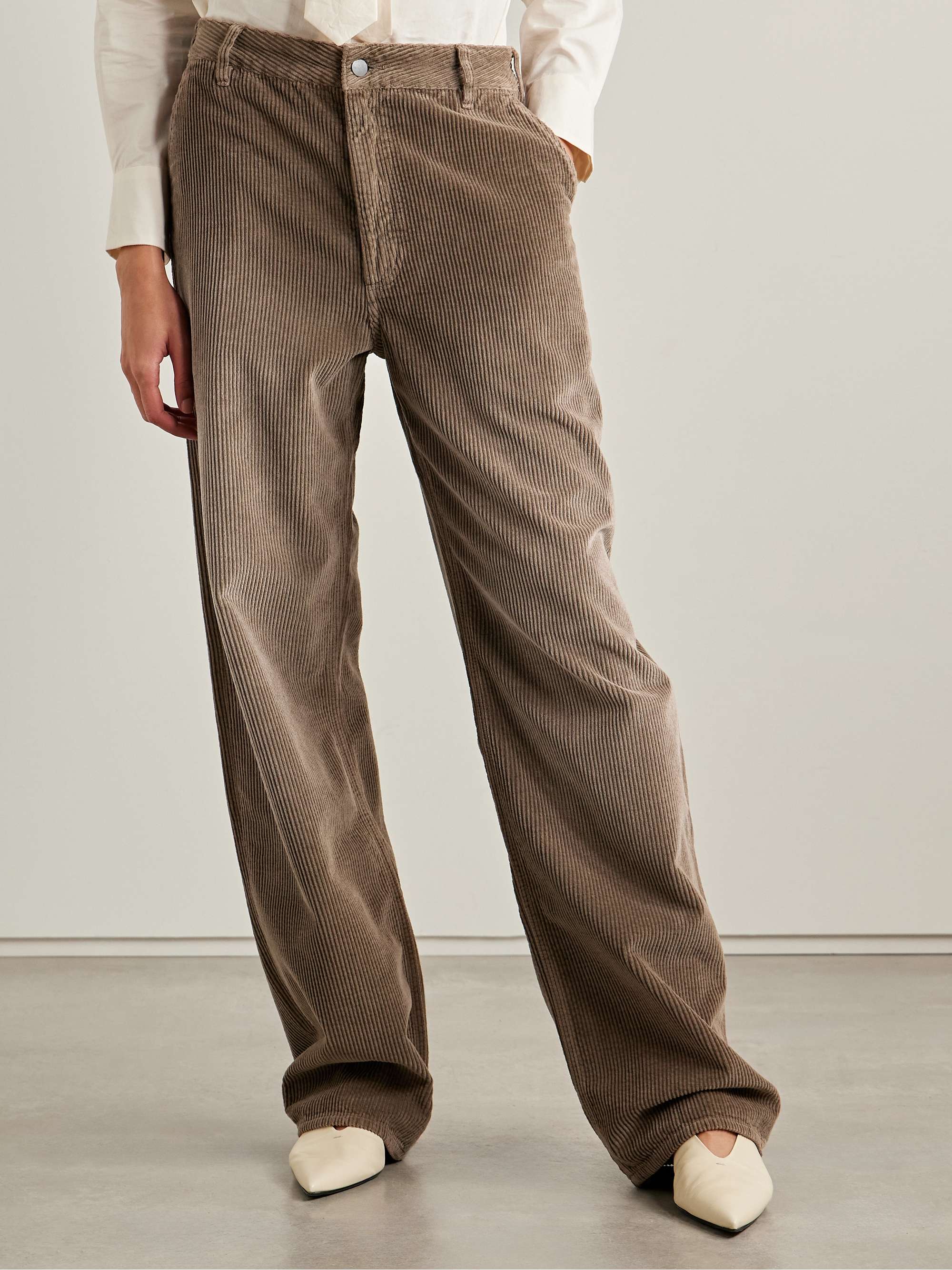 Cotton-Corduroy Wide-Leg Pants