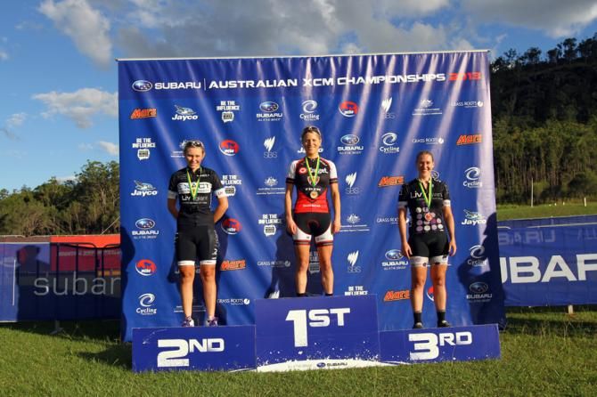Australian marathon podium: Terri Rhodes, Jenni King, Sarah Riley