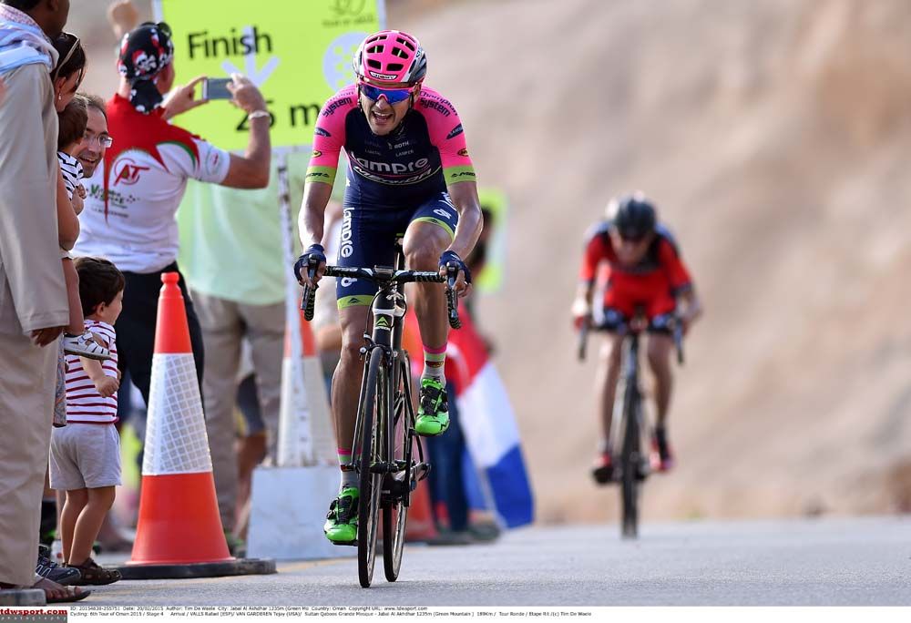 Rafael Valls (Lampre-Merida) distanced van Garderen in sight of the line