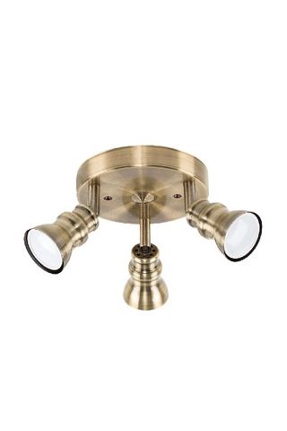 Value Lights Traditional 3-Way Round Spotlight in Antique Brass