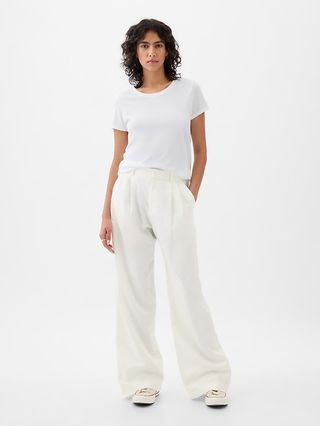 365 High Rise Linen-Cotton Trousers