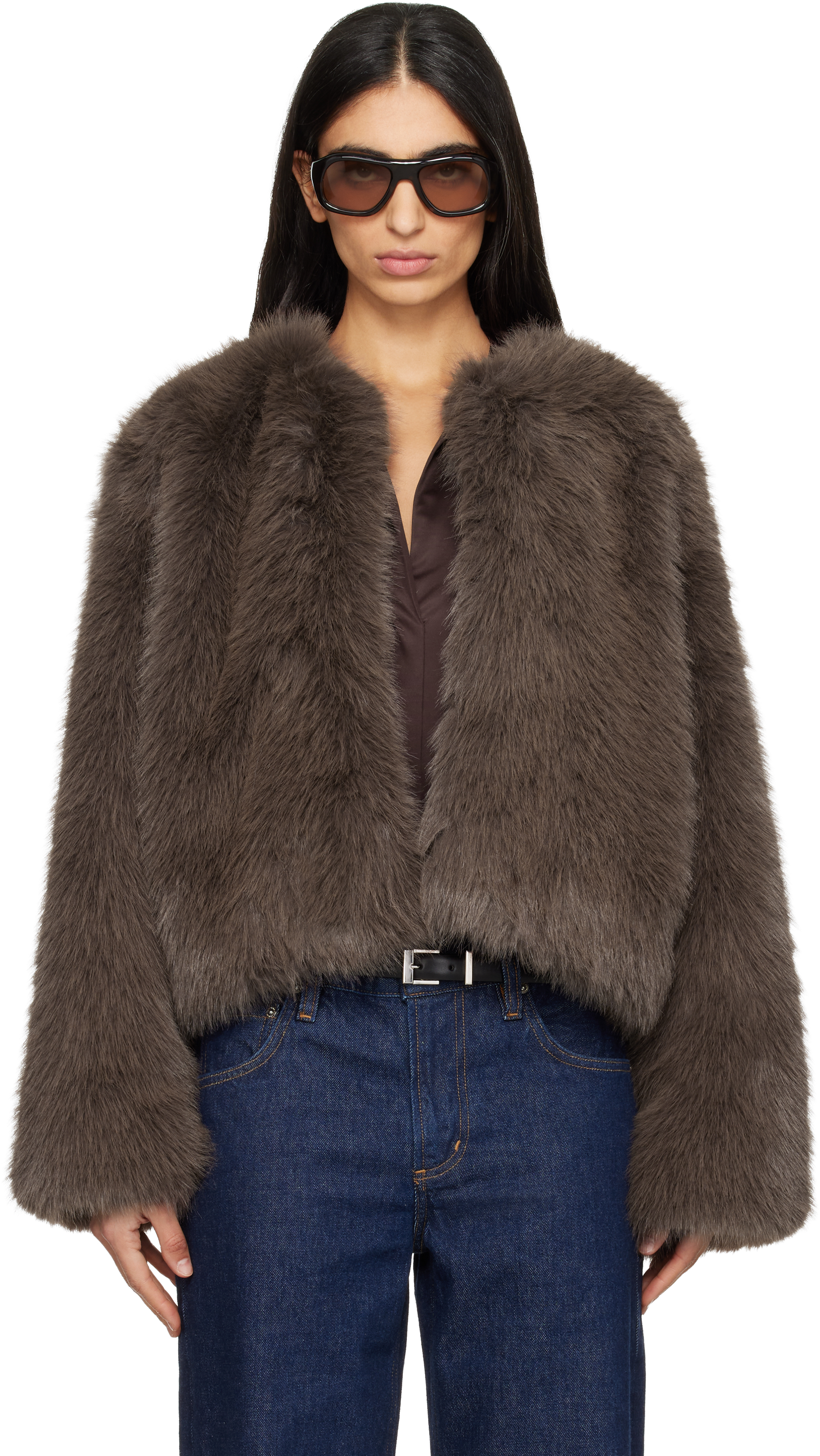 Brown Esme Faux-Fur Jacket