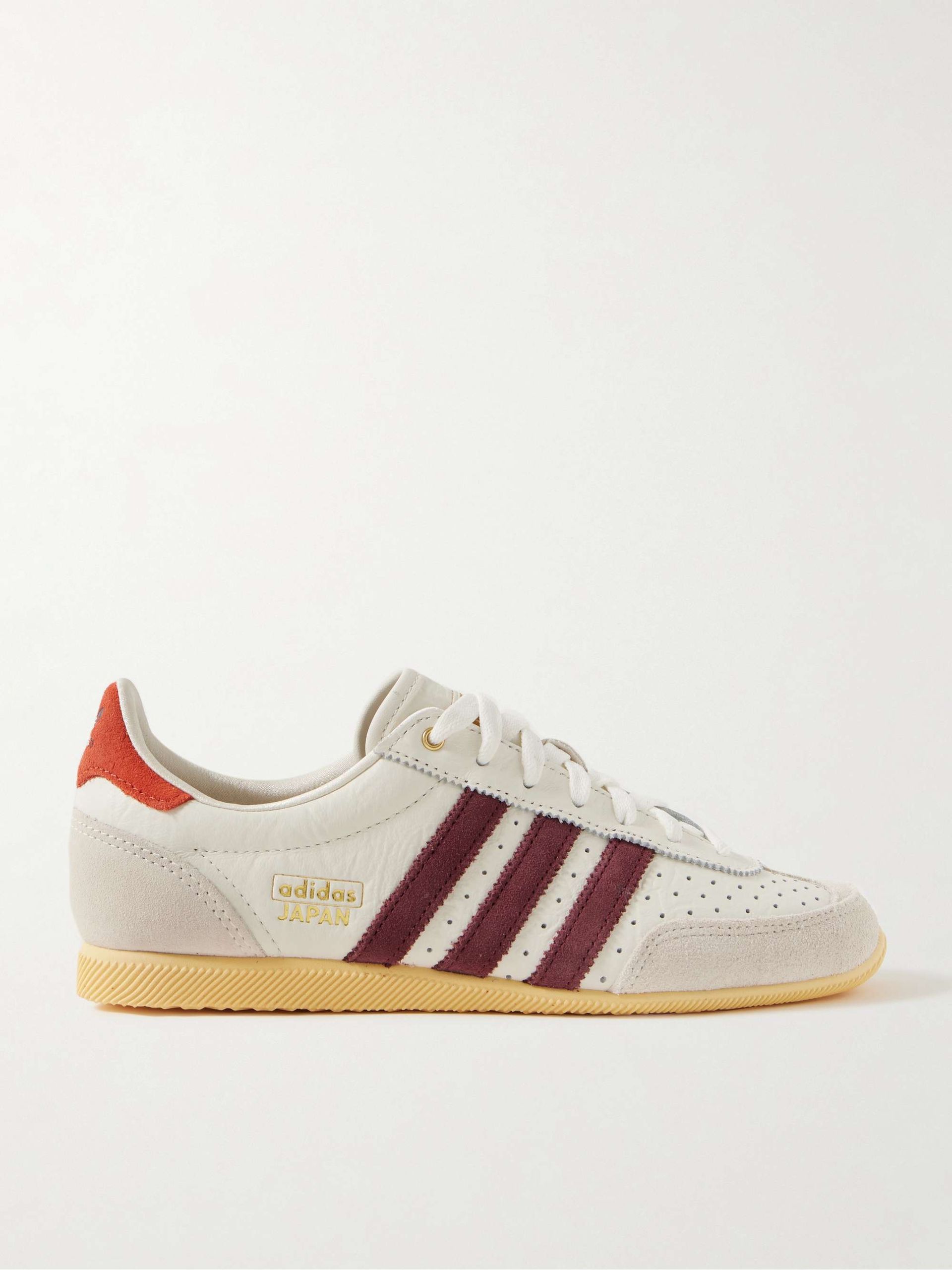 Japan Suede-Trimmed Leather Sneakers