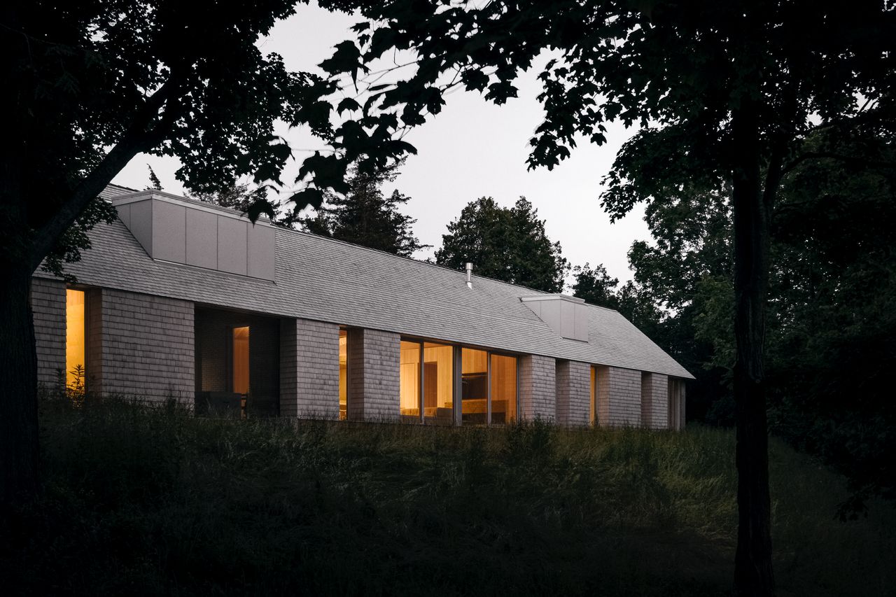 Cherry Valley house at dusk exterior