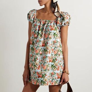 DÔEN Julie floral-print cotton-poplin mini dress