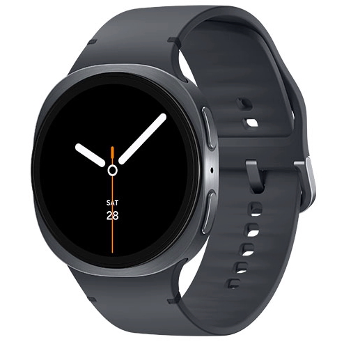A render of the graphite Samsung Galaxy Watch 8 40mm smartwatch.