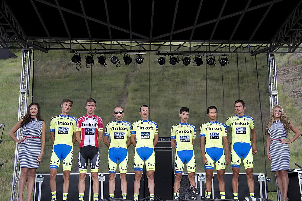 Tinkoff-Saxo presented on stage in Steamboat Springs