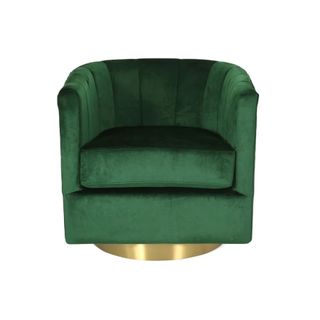 green velvet chair with gold base