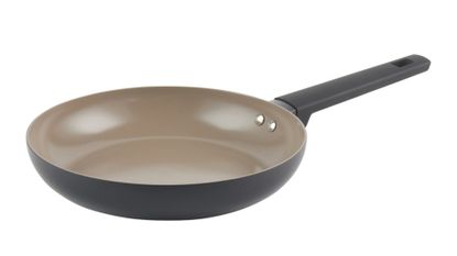2-Piece Ceramic Non-Stick Frying Pan Set - 8 Inch & 10 Inch, White, Aluminum Base