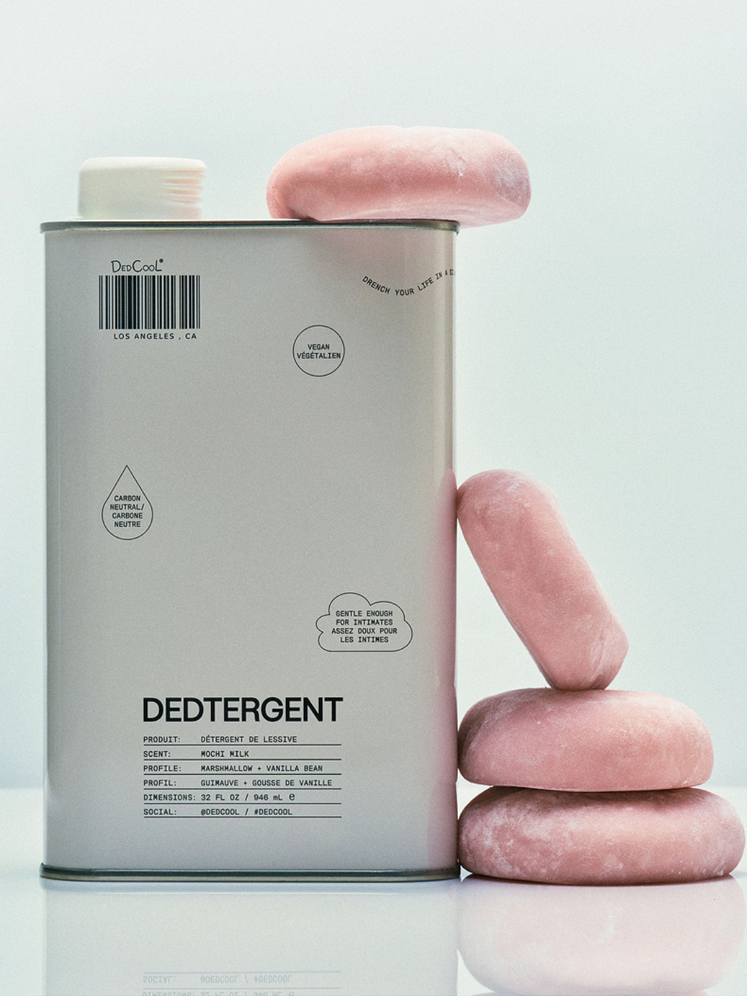 A tin of laundry detergent from DedCool