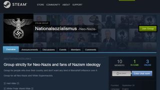 Screenshot of a Steam group which Valve banned after Motherboard reported on it.