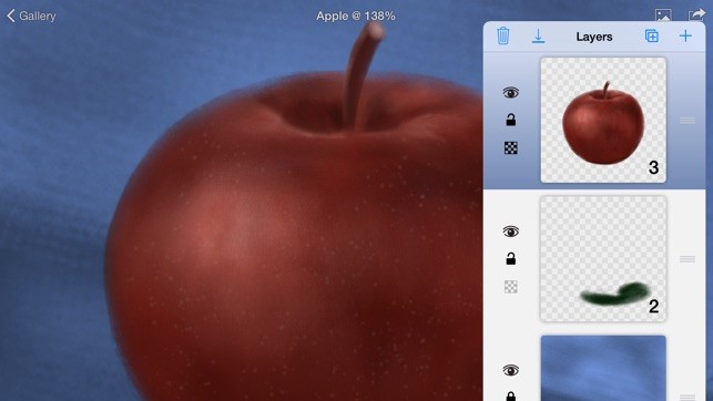 Drawing apps for iPad: drawing of an apple