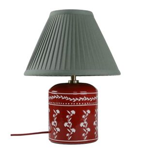 M&S red Penny floral table lamp