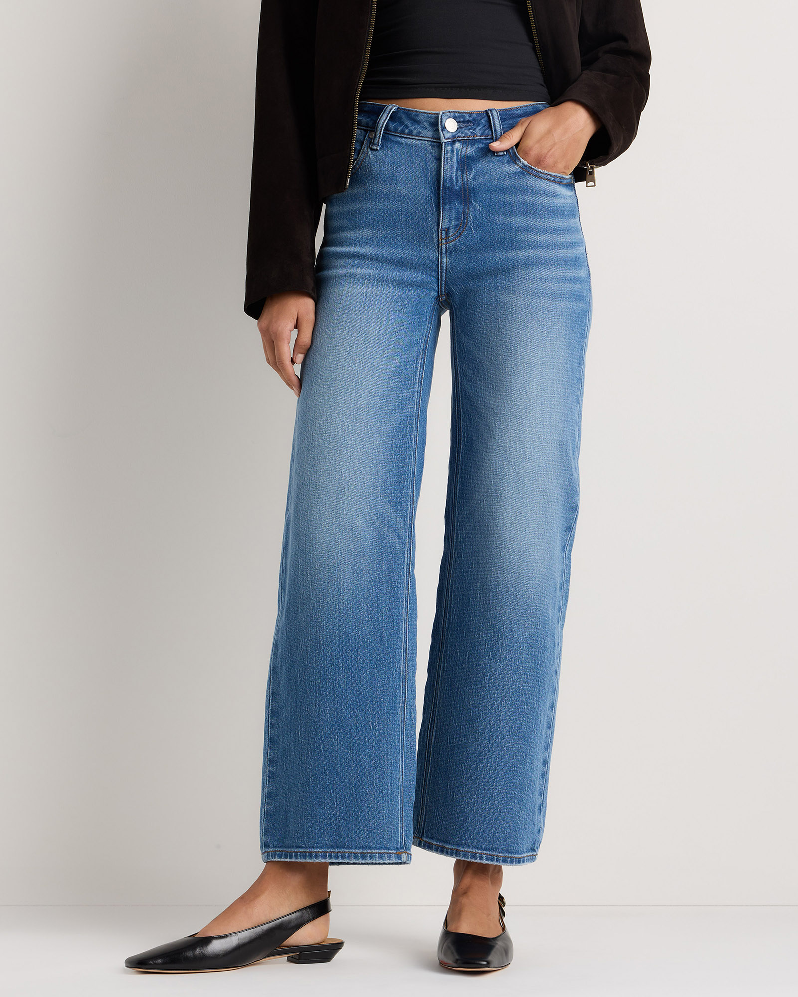 Luna Stretch Relaxed Straight Jeans in Atlantic Blue