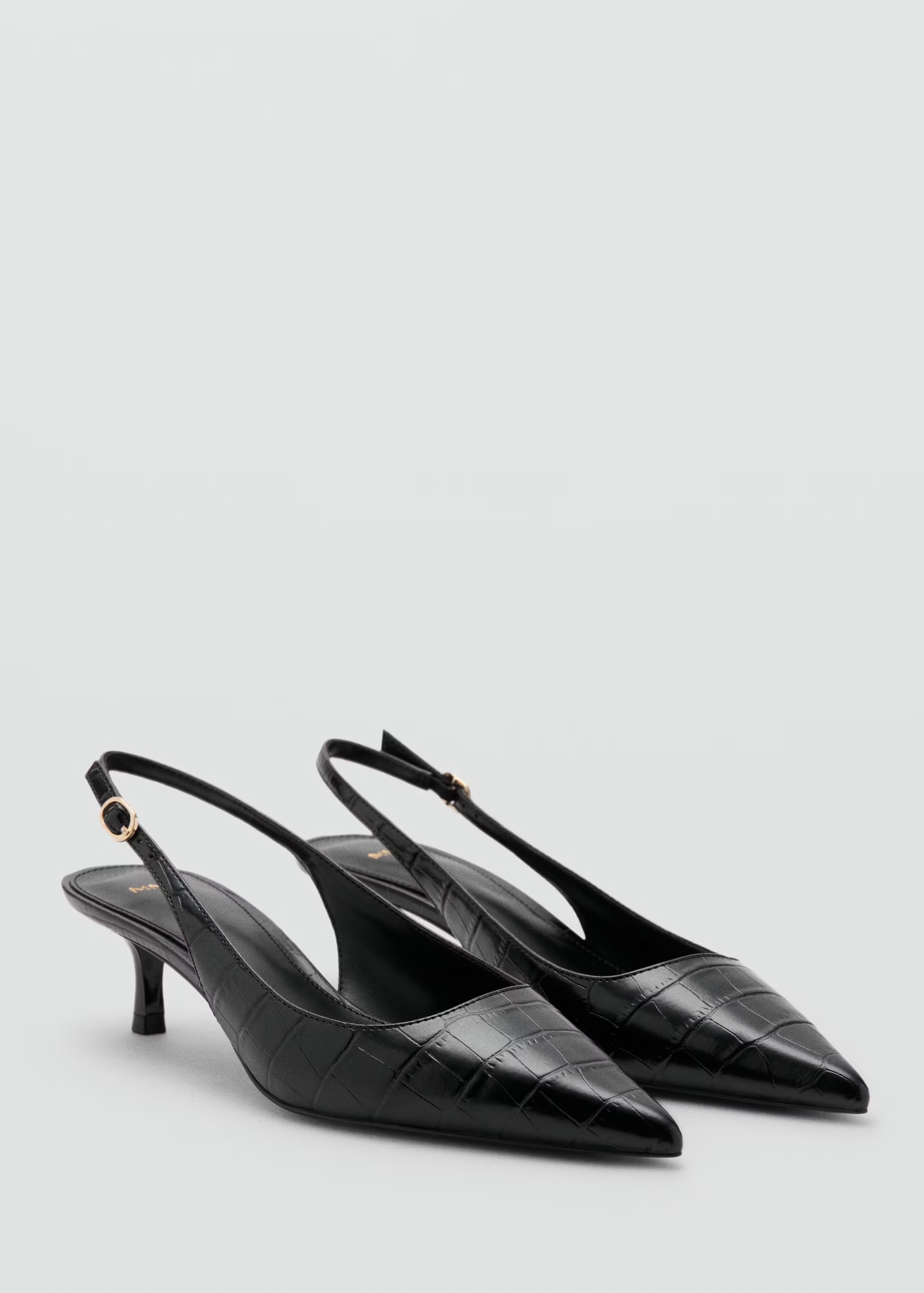 Mango, Croc-Effect Heeled Shoes