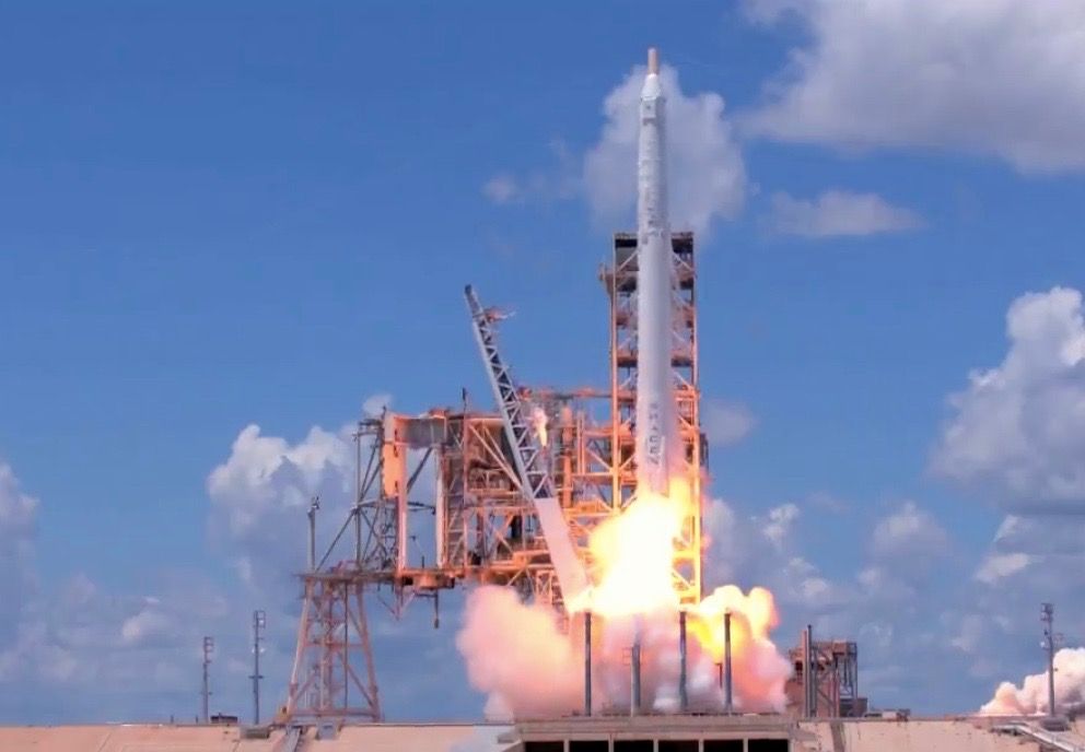 A SpaceX Falcon 9 rocket launches the company&#039;s robotic Dragon cargo capsule toward the International Space Station on Aug. 14, 2017. This same Dragon is scheduled to launch on another resupply run early Friday (May 3).