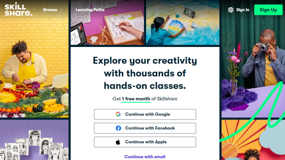 Website screenshot for SkillShare