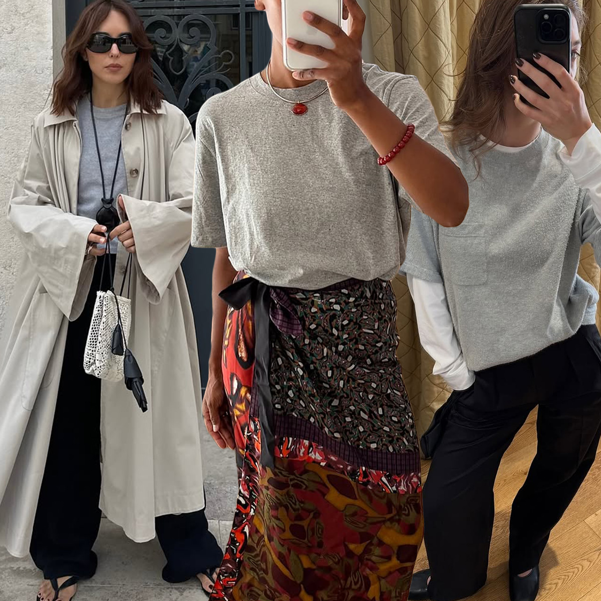 grey t-shirt outfits for fall 2026
