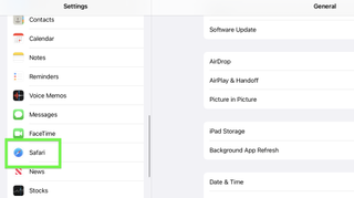 How to stop Safari from changing color on iPadOS step 2: select Safari