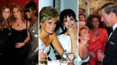 L-R: Princess Beatrice, Sarah Ferguson and Naomi Campbell / Princess Diana and Liza Minnelli / The Spice Girls and King Charles