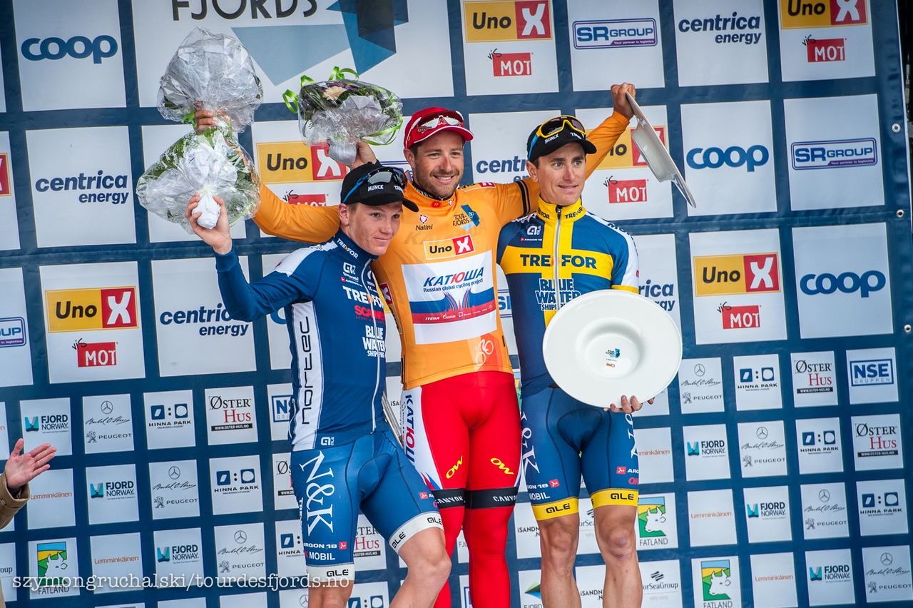 Marco Haller (Team Katusha), S&oslash;ren Kragh Andersen (Team Trefor-Blue Water) and Michael Olsson (Team Trefor-Blue Water)