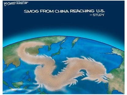 Editorial cartoon China smog