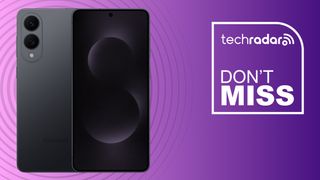 The Samsung Galaxy S25 Edge on a purple background