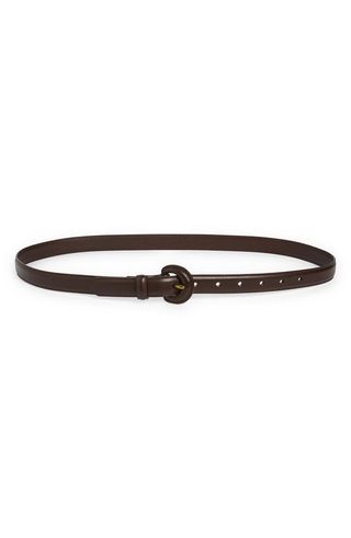 Covered Buckle Leather Belt