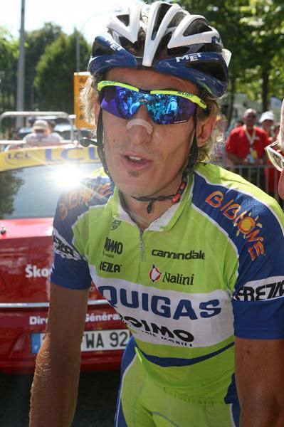 Franco Pellizotti (Liquigas) was profoundly disappointed after taking second from the break.