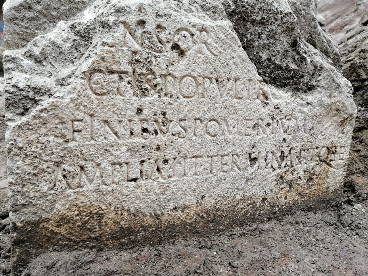 A Latin inscription on the stone shows it was placed in about A.D. 49, during the expansion of the city limits by the Emperor Claudius.