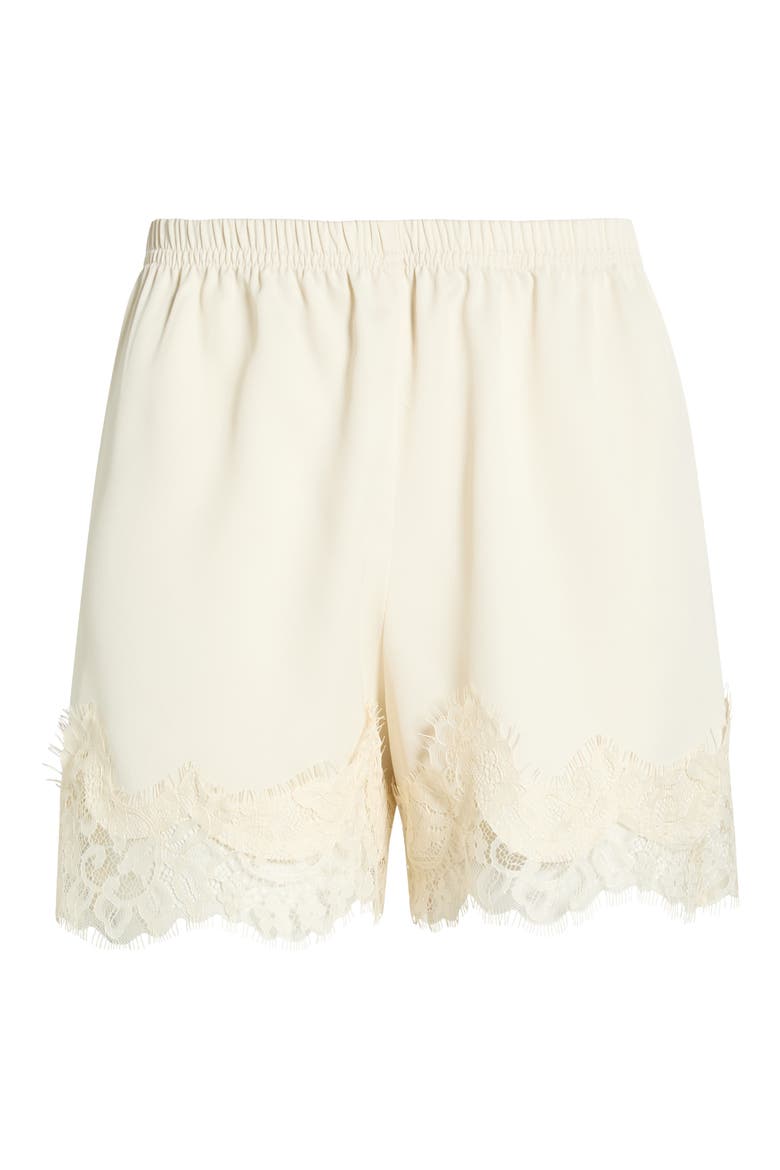 Lace Trim Satin Shorts