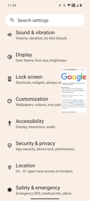 Nothing OS 2.0 pop-up app window