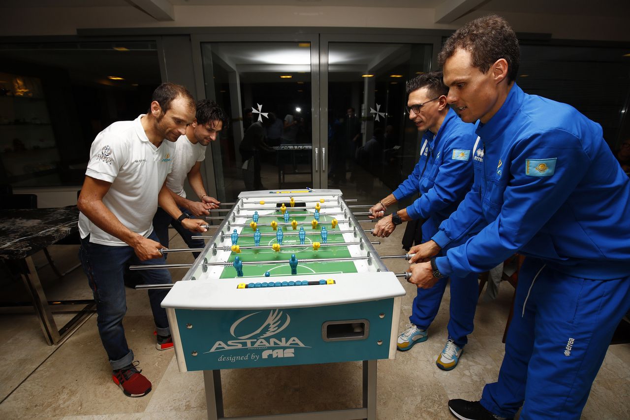 The Astana riders are competitive off the bike, too