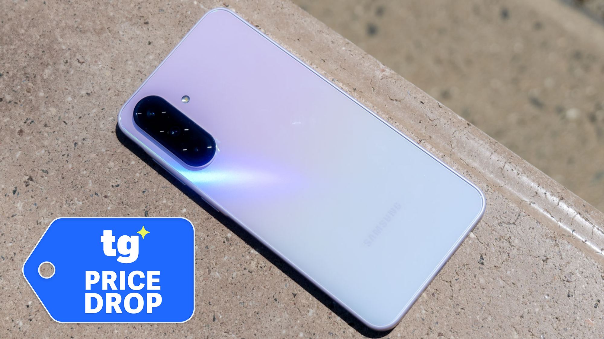 Galaxy A37 on concrete ledge