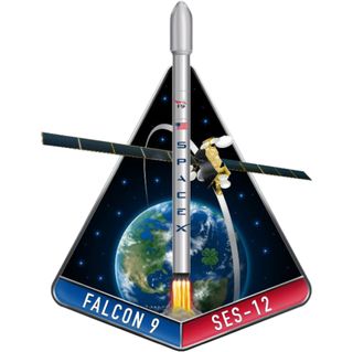 The mission patch for SpaceX's SES-12 mission.