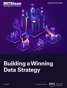 Squares with people working connecting to a city center - whitepaper from AWS