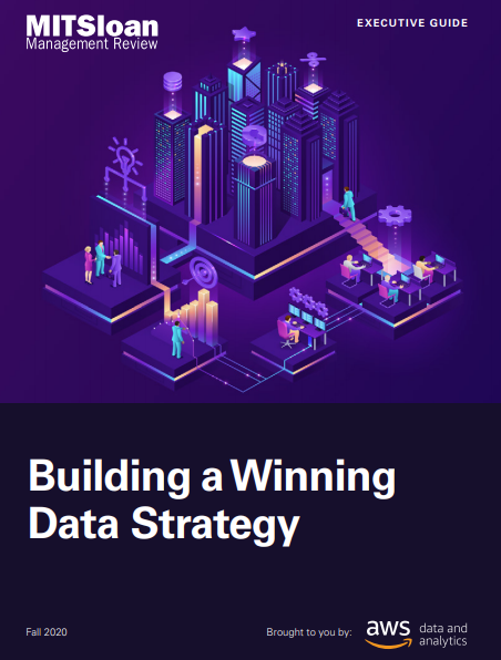 Squares with people working connecting to a city center - whitepaper from AWS