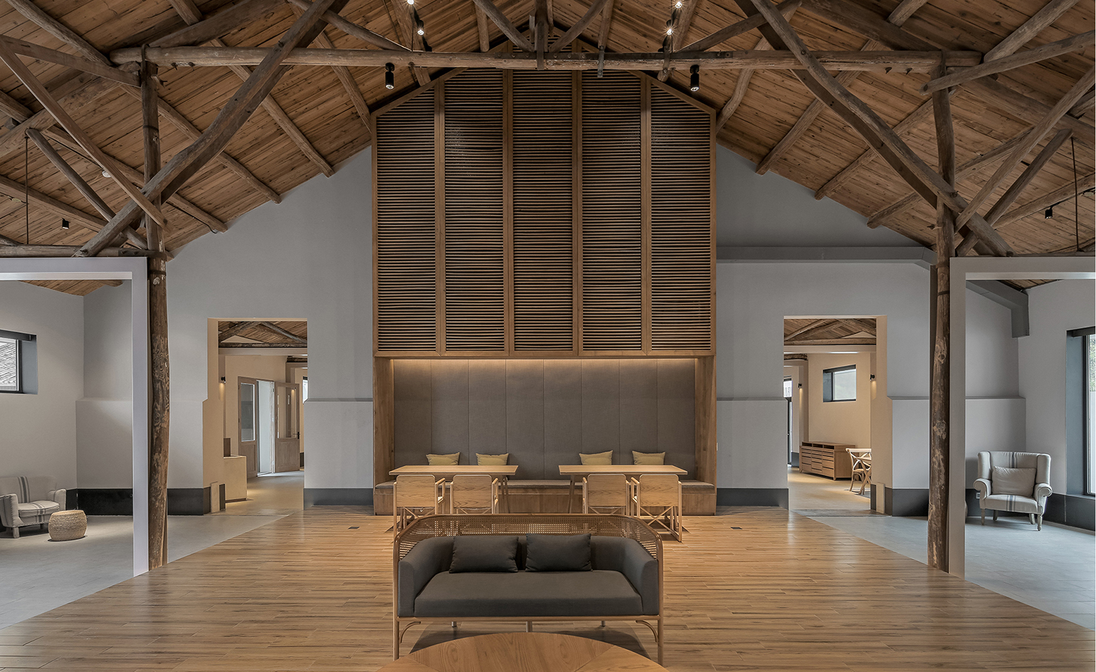 Communal space at Miya Lostvilla Huchen Barn Resort hotel
